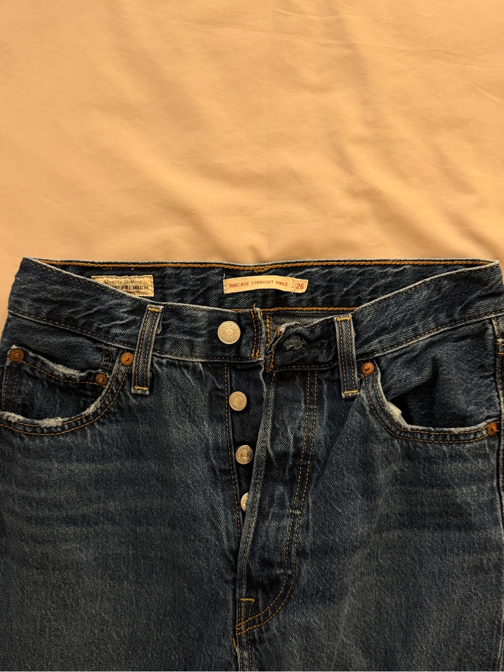 Levi's Dark Blue High-Rise Button-Fly Jeans